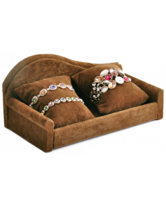 Armbåndholder - Sjeselong - Brun fløyel - 21x11x10 cm