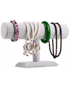 Armbåndholder - Sylinder - Grå fløyel - 23x15 cm