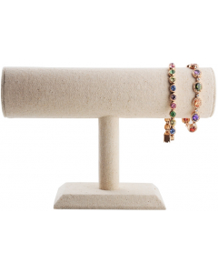 Armbåndholder - Sylinder - Hvit lin - 23x14 cm