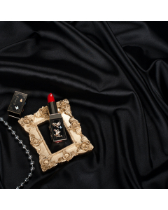 Bakgrunn Ensfarget - Silke - Sort - 100x140 cm